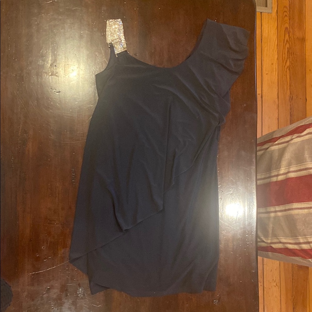 Betsy & Adam gray One Shoulder Bodycon Cocktail Dress